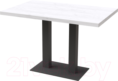 Обеденный стол Millwood Лофт Берлин Л 120x70x75 (дуб белый Craft/металл черный)
