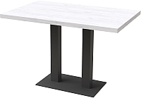 Обеденный стол Millwood Лофт Берлин Л 130x80x75 (дуб белый Craft/металл черный) - 