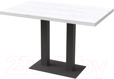 Обеденный стол Millwood Лофт Берлин Л 130x80x75 (дуб белый Craft/металл черный)