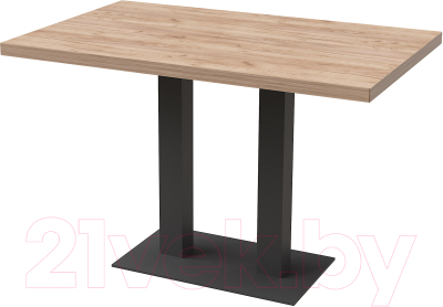 Обеденный стол Millwood Лофт Берлин Л 130x80x75 (дуб табачный Craft/металл черный)