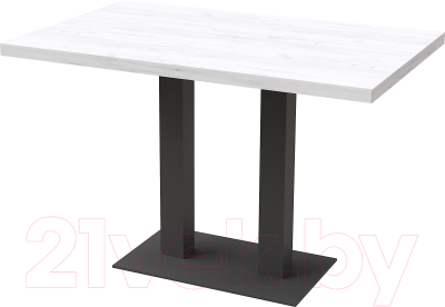 Обеденный стол Millwood Лофт Берлин Л 160x80x75 (дуб белый Craft/металл черный)