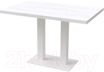 Обеденный стол Millwood Лофт Берлин Л 120x70x75 (дуб белый Craft/металл белый)