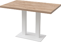 Обеденный стол Millwood Лофт Берлин Л 120x70x75 (дуб табачный Craft/металл белый) - 