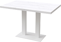 Обеденный стол Millwood Лофт Берлин Л 130x80x75 (дуб белый Craft/металл белый) - 