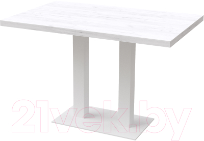 Обеденный стол Millwood Лофт Берлин Л 130x80x75 (дуб белый Craft/металл белый)
