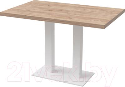 Обеденный стол Millwood Лофт Берлин Л 130x80x75 (дуб табачный Craft/металл белый)