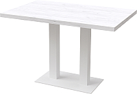 Обеденный стол Millwood Лофт Берлин Л 160x80x75 (дуб белый Craft/металл белый) - 
