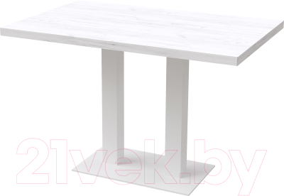 Обеденный стол Millwood Лофт Берлин Л 160x80x75 (дуб белый Craft/металл белый)