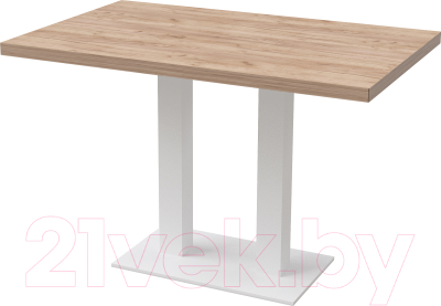 Обеденный стол Millwood Лофт Берлин Л 160x80x75 (дуб табачный Craft/металл белый)