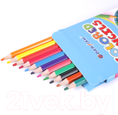 Набор цветных карандашей Darvish Зверята / DV-118-12 (12шт)