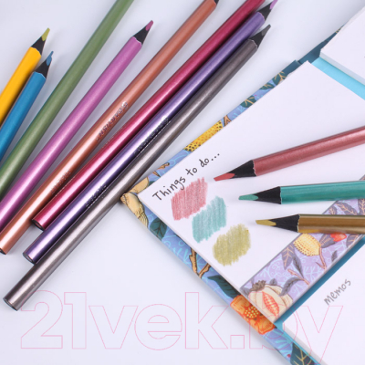 Набор цветных карандашей Darvish Металлизированные / DV-12317 (12шт)