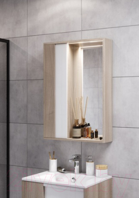 Шкаф с зеркалом для ванной Акватон Бостон 60 (1A240202BN010)