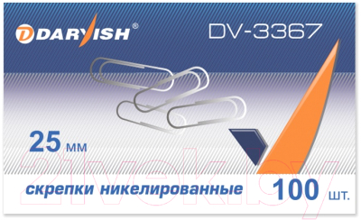 Скрепки Darvish DV-3367 (25мм, 100шт)