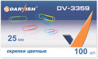 Скрепки Darvish Цветные / DV-3359 (25мм, 100шт) - 
