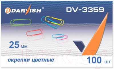Скрепки Darvish Цветные / DV-3359 (25мм, 100шт)