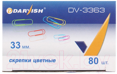 Скрепки Darvish Цветные / DV-3363 (33мм, 80шт)