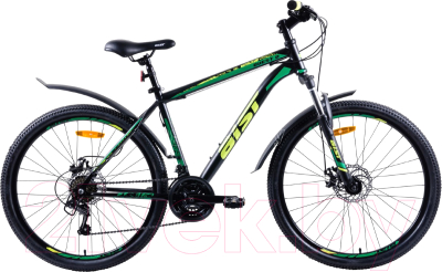 Велосипед AIST Quest Disc 26 2021 (16, черный/зеленый)