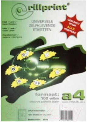 

Наклейки для печати Rillprint, Белый, 89150