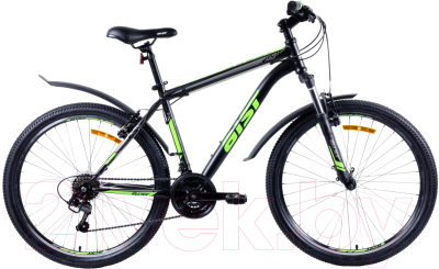 Велосипед AIST Quest 26 2021 (20, черный/зеленый)