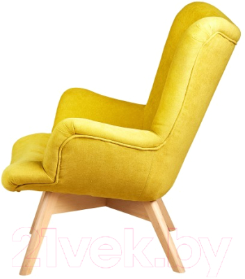 Кресло мягкое Alesan Angel (натуральный бук/микровелюр жёлтый)