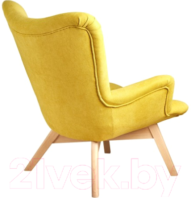 Кресло мягкое Alesan Angel (натуральный бук/микровелюр жёлтый)