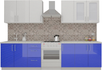 Кухонный гарнитур ВерсоМебель ВерсоЛайн 7-2.4 (белый 001/глубокий синий 601) - 