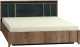 Двуспальная кровать Глазов Nature 307 Люкс с ПМ 160x200 (дуб табачный Craft/черный) - 