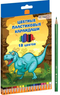 

Набор цветных карандашей Attomex, Ассорти, Dino World / 5023610