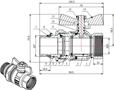 Шаровой кран AV Engineering AVE095001