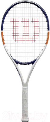 Теннисная ракетка Wilson Roland Garros Elite 21 / WR029610H (белый/синий/оранжевый)