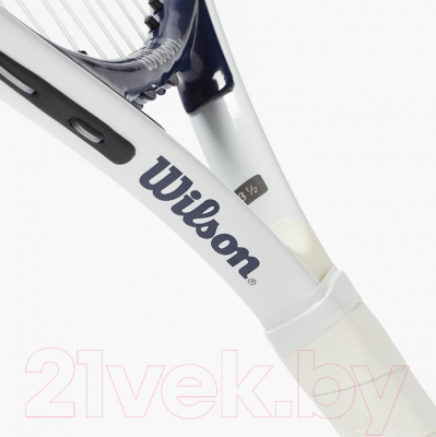 Теннисная ракетка Wilson Roland Garros Elite 21 / WR029610H (белый/синий/оранжевый)