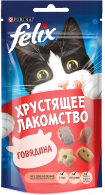 Влажный корм для кошек Felix Хрустящее лакомство с говядиной (60г)