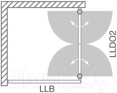 Душевой уголок Roltechnik Lega Line LLDO2/90+LLB/80 (хром/прозрачное стекло)