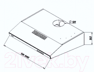 Вытяжка плоская Akpo P-3050 WK-7 Glass (нержавеющая сталь/черное стекло)