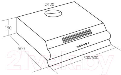 Вытяжка плоская Akpo Glass P-3060 WK-7 (белый/черное стекло)