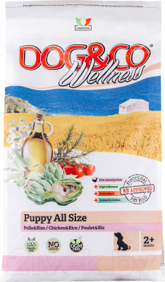 Сухой корм для собак Adragna Dog&Co Wellness Puppy Chicken&Rice (3кг)