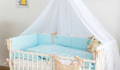 Комплект постельный для малышей Martoo Comfy 4 (голубой/бежевый)