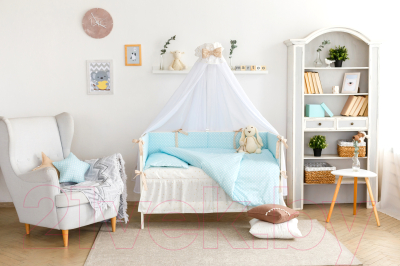 Комплект постельный для малышей Martoo Comfy 4 (голубой/бежевый)
