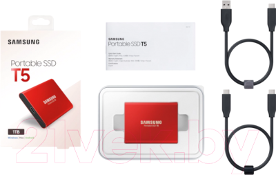 Внешний жесткий диск Samsung T5 1TB (MU-PA1T0R/WW)