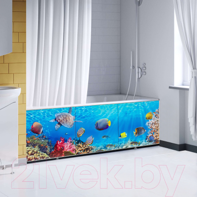 Экран для ванны Comfort Alumin Group Морское дно 3D 150x50
