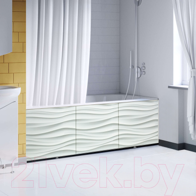 Экран для ванны Comfort Alumin Group Волна белая 3D 170x50