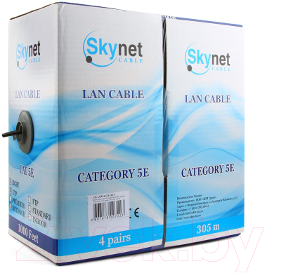 Кабель SkyNet Premium CSP-UTP-4-CU-OUT (305м, черный)