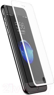 Защитное стекло для телефона Case 3D Rubber для iPhone 6 Plus / 7 Plus / 8 Plus (белый)