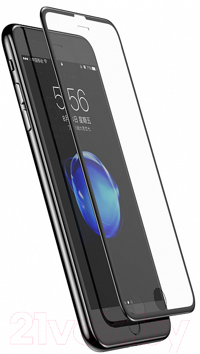 Защитное стекло для телефона Case 3D Rubber для iPhone 6 Plus / 7 Plus / 8 Plus (черный) — фото 1
