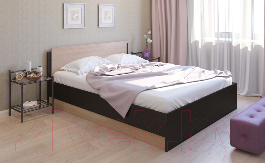 Двуспальная кровать Modern Аманда А16 (венге/дуб млечный)