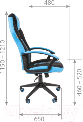 Кресло геймерское Chairman Game 26 (черный/голубой)