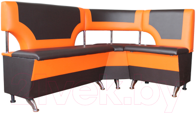 Уголок кухонный мягкий Компас-мебель КС-018 правый (черный/оранжевый)