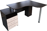 Письменный стол Компас-мебель КС-003-24 (венге темный/дуб молочный) - 