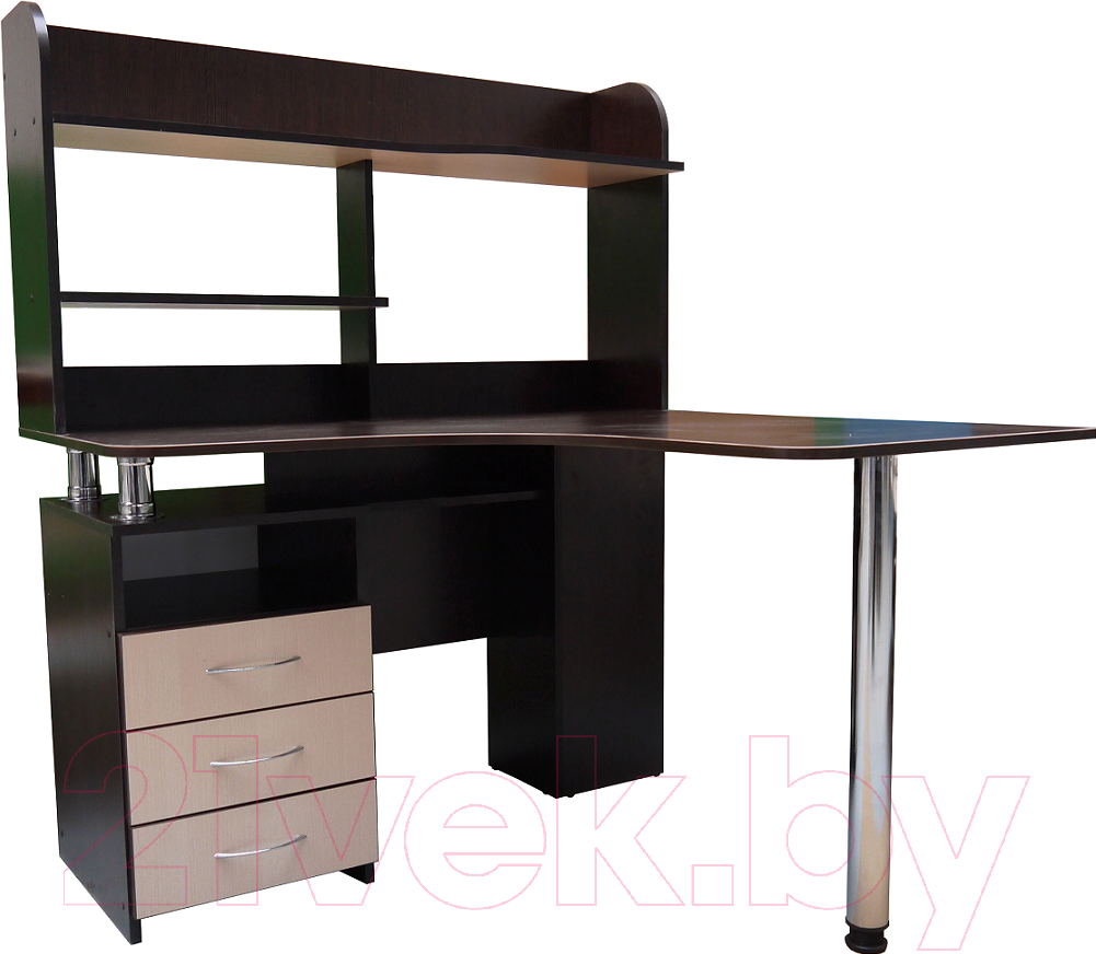 Письменный стол Компас-мебель КС-003-25 (венге темный/дуб молочный)