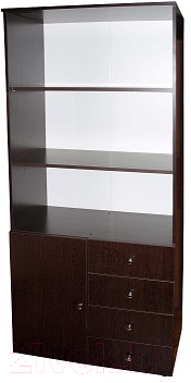 Стеллаж Компас-мебель КС-005-6Д1 (венге темный)